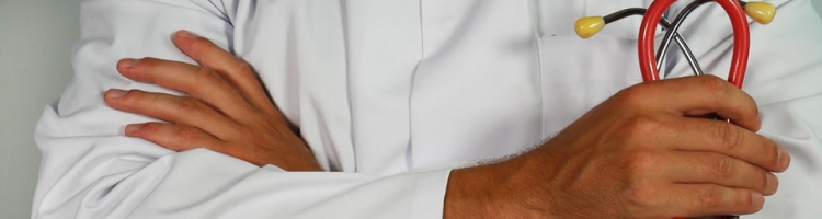 Health care provider with stethoscope